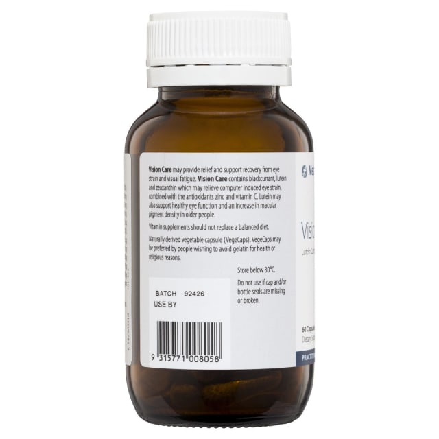 Metagenics Vision Care 60 caps 10% off RRP | HealthMasters Metagenics Information