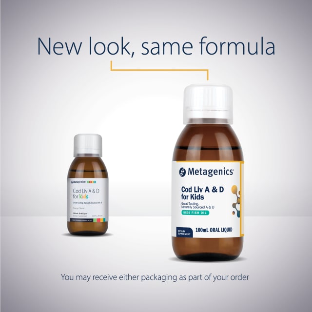Metagenics Cod Liv A & D for Kids Orange 100ml Liquid at HealthMasters Metagenics New Look