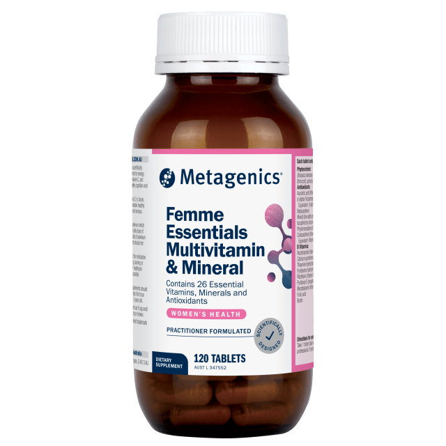Metagenics Femme Essentials Multivitamin and Mineral 120 Tablets New Look