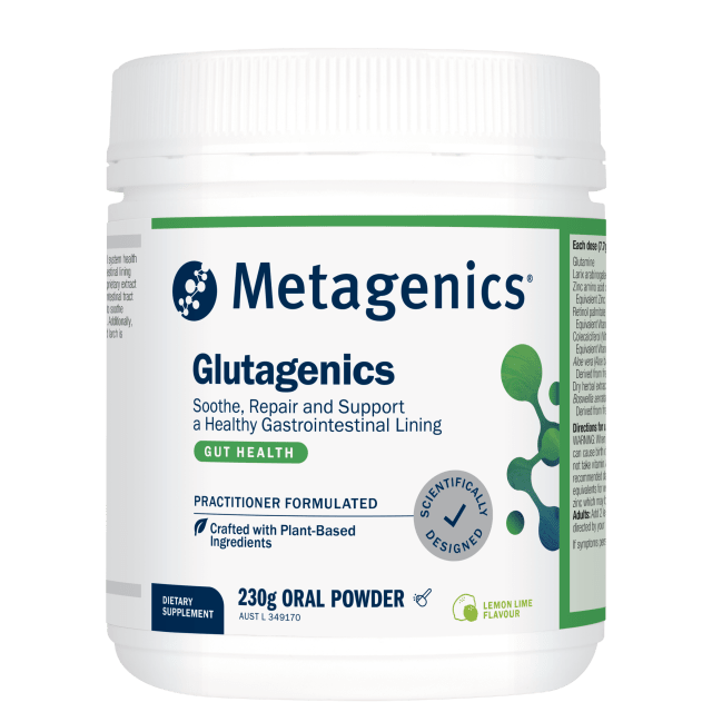 Metagenics Glutagenics Lemon Lime 230g powder 10% off RRP at HealthMasters Metagenics