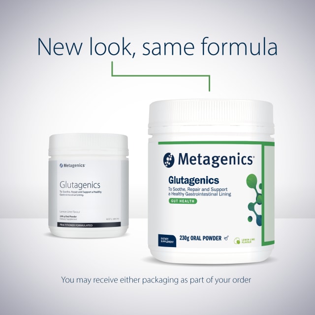 Metagenics Glutagenics Lemon Lime 230g powder 10% off RRP at HealthMasters Metagenics New Look