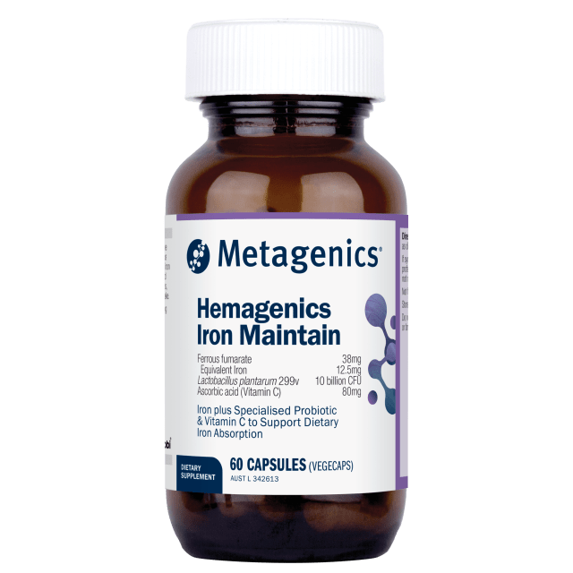 Metagenics Hemagenics Iron Maintain 60 Capsules 10% off RRP at HealthMasters Metagenics