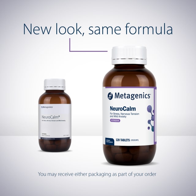 2025 Label Metagenics NeuroCalm 120 Tablets New Look