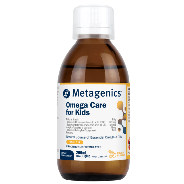 Metagenics Omega Care for Kids Fruity 200ml Liquid 10% off RRP at HealthMasters Metagenics
