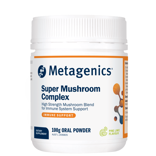 Metagenics Super Mushroom Complex Pine Lime 100g Powder 10% off RRP at HealthMasters Metagenics