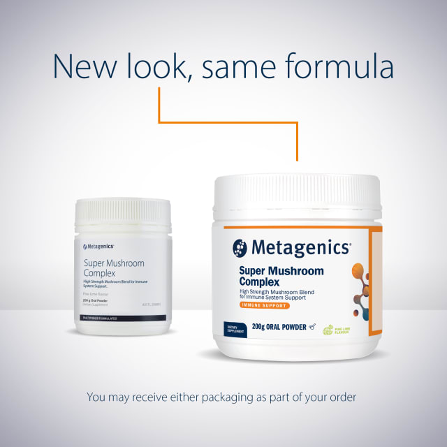 Metagenics Super Mushroom Complex Pine Lime 200g Powder 10% off RRP at HealthMasters Metagenics New Look