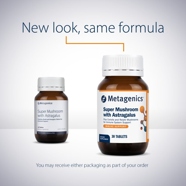 Metagenics Super Mushroom with Astragalus 30 Tablets 10% off RRP at HealthMasters Metagenics New Look