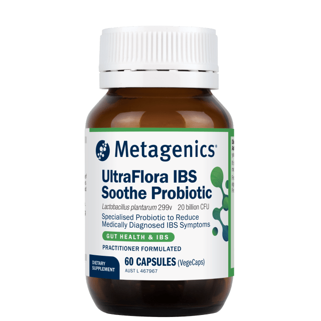 Metagenics UltraFlora IBS Soothe Probiotic 60 Capsules 10% off RRP at HealthMasters Metagenics