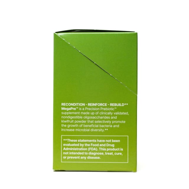 Microbiome Labs MegaPre 30 Stick Packs Caps 10% off RRP at HealthMasters Microbiome Information