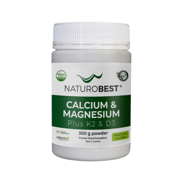 NaturoBest Calcium and Magnesium Plus K2 and D3 150g 20% off RRP at HealthMasters NaturoBest