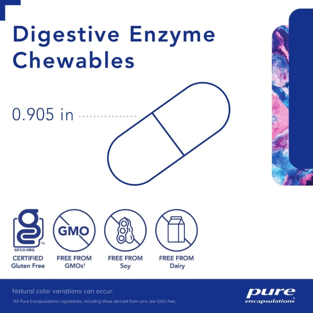 Pure Encapsulations Digestive Enzyme chewables 10% off RRP at HealthMasters Pure Encapsulations Chewable Tablets