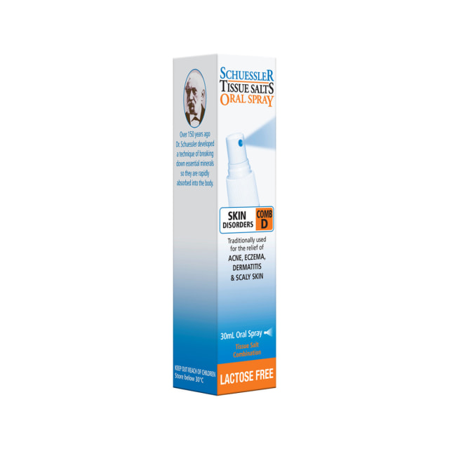 Schuessler Tissue Salts Comb D 30ml Spray 10% off RRP at HealthMasters Schuessler Tissue Salts