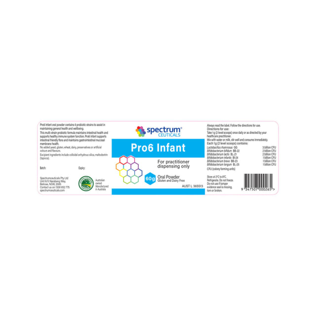 Spectrumceuticals Pro6 Infant 10% off RRP at HealthMasters Spectrumceuticals Label