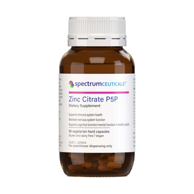 Spectrumceuticals Zinc Citrate P5P 90Caps 10% off RRP at HealthMasters Spectrumceuticals