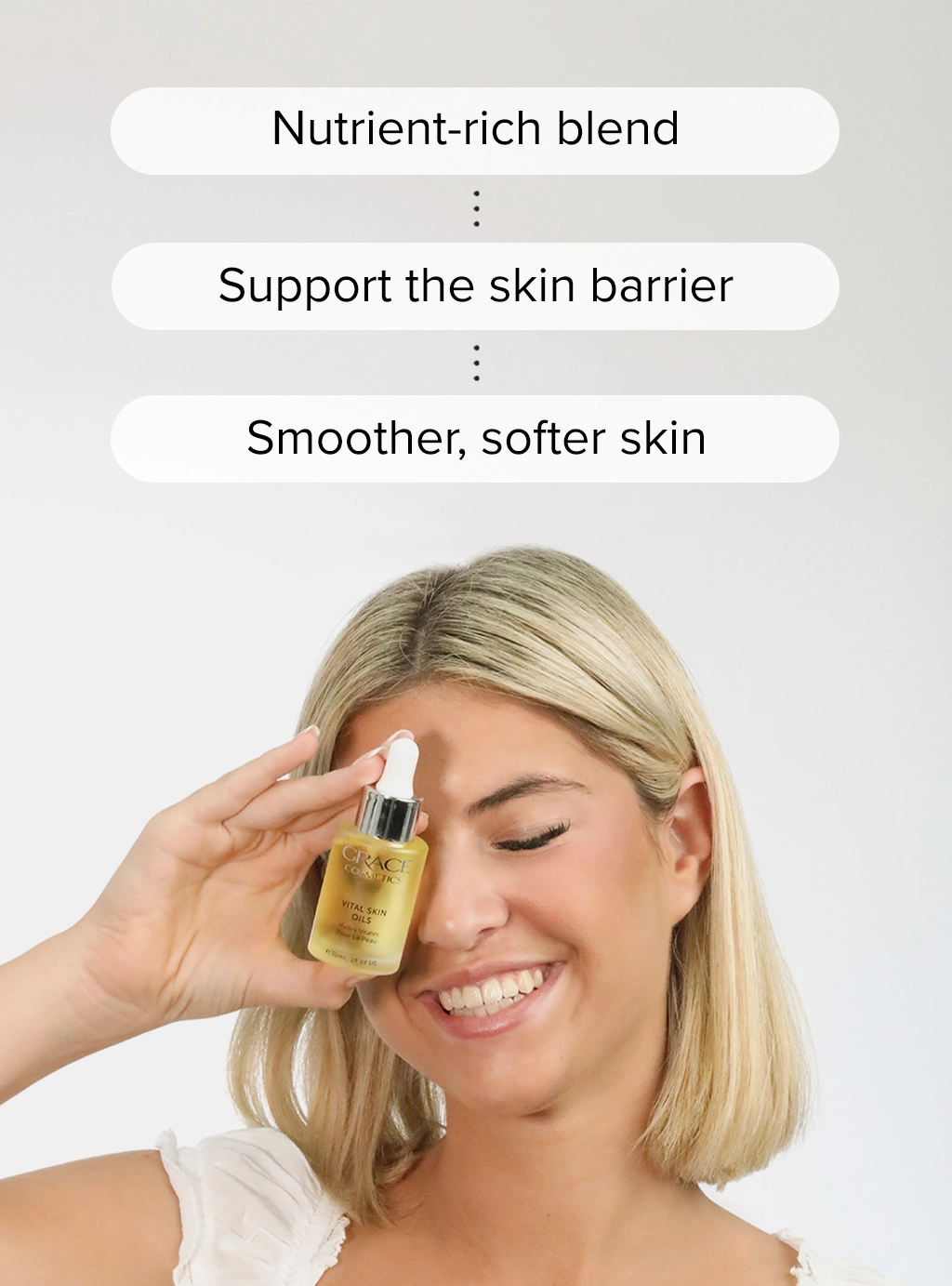 Nutrient-rich blend, support the skin barrier, smoother, softer skin