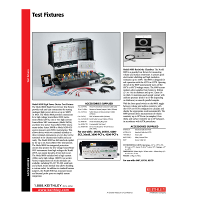 Model lr8028 component test fixture optimized for device testing at up to 200v 1a 4824