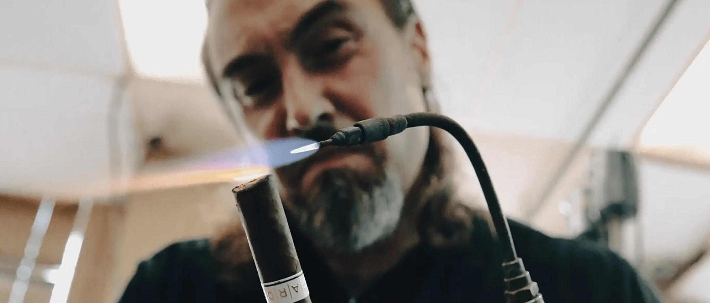 Matt Booth using a welder