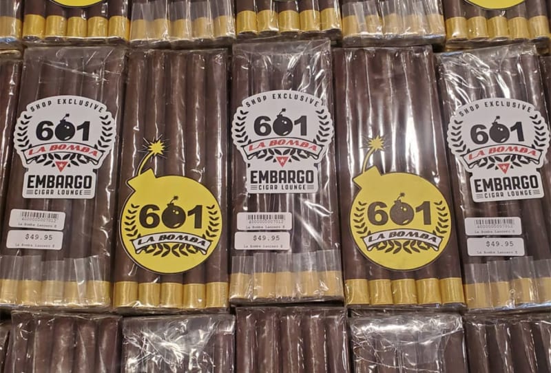 Espinosa Sends 601 La Bomba Lancero to Embargo Cigar Lounge Image