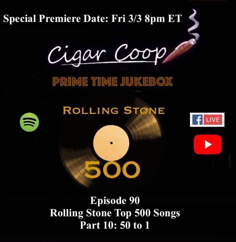 Announcement: Prime Time Jukebox Episode 90 – Rolling Stone Top 500 Songs Part 10: 50 to 1 Image