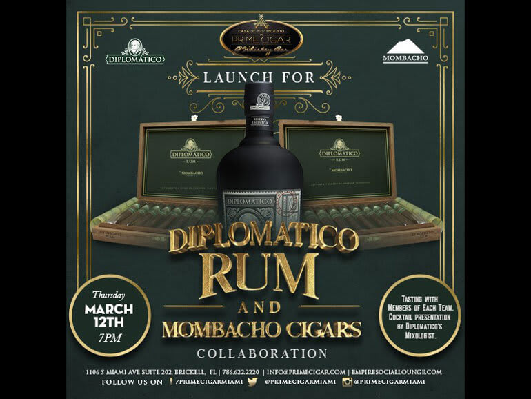 CASA DE MONTECRISTO BY PRIME CIGAR TO HOST INAUGURAL MOMBACHO DIPLOMATICO RUM CIGAR EVENT Featured Image
