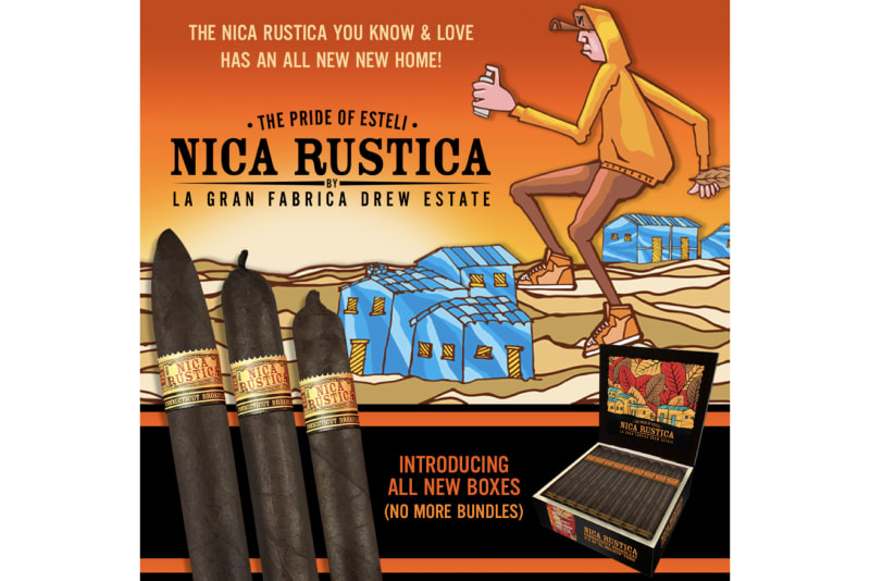 Drew Estate Updates Nica Rustica Packaging Image