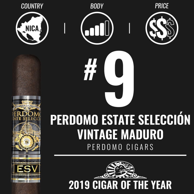 No. 9 Cigar of the Year 2019 – Perdomo Estate Selección Vintage Maduro Image