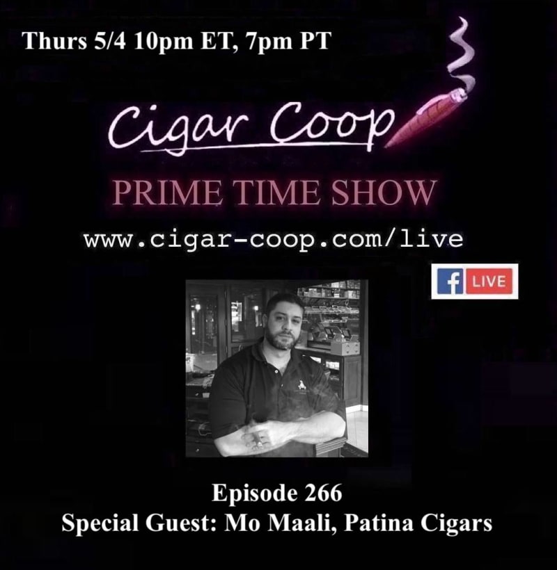 Announcement: Prime Time Episode 266 – Mo Maali, Patina Cigars Image