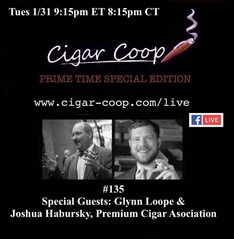 Announcement: Prime Time Special Edition 135 – Glynn Loope & Joshua Habursky, Premium Cigar Association Image