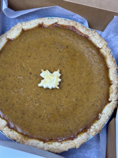 Organic Pumpkin Pie with Vanilla Bean Whipped Cream
