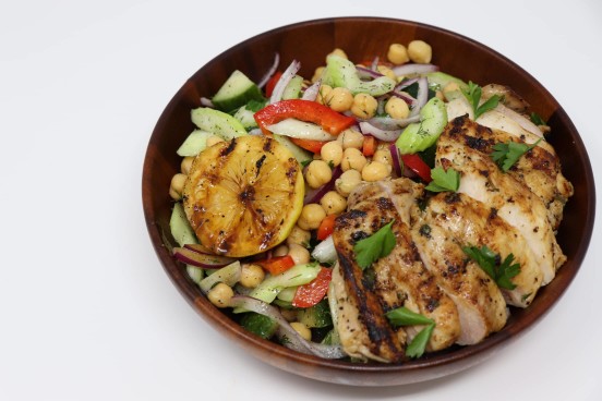 Grilled Lemon Chicken with Chickpea Salad