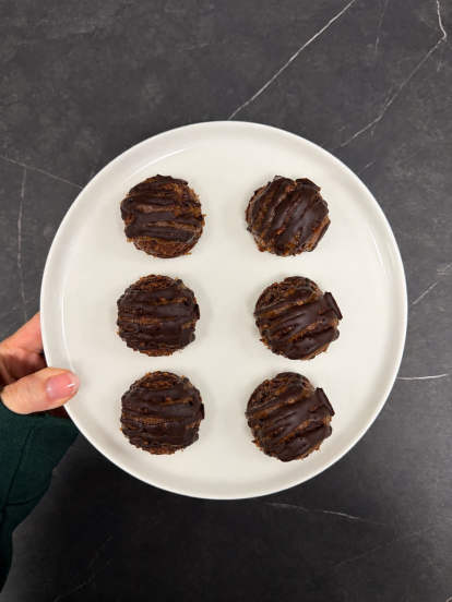 Snacks: Chocolate Turtle Cookie Dough Bites