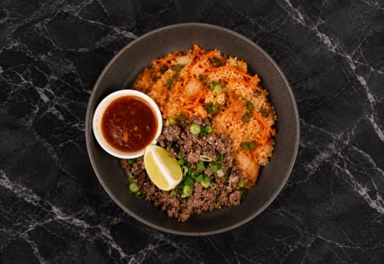 Entree: Beef & Kimchi Fried Rice Bowl