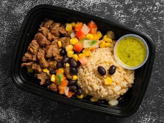 Carne Asada Taco Bowl w/ Brown Rice & Guac Salsa
