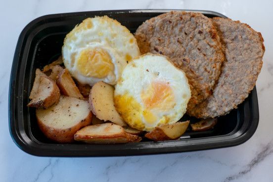 Sunny Side Up Eggs w/ Turkey Sausage & Red Potatoes