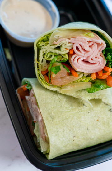 Smoked Turkey Spinach Wrap w/ Caesar Dressing