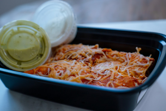 Chicken Enchiladas w/ Guac Salsa & Greek Yogurt