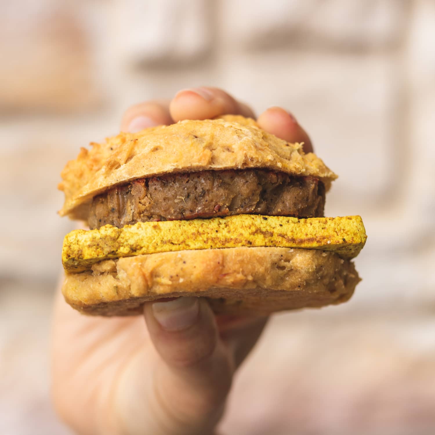 Breakfast Biscuit w/ Sausage & Tofu Egg