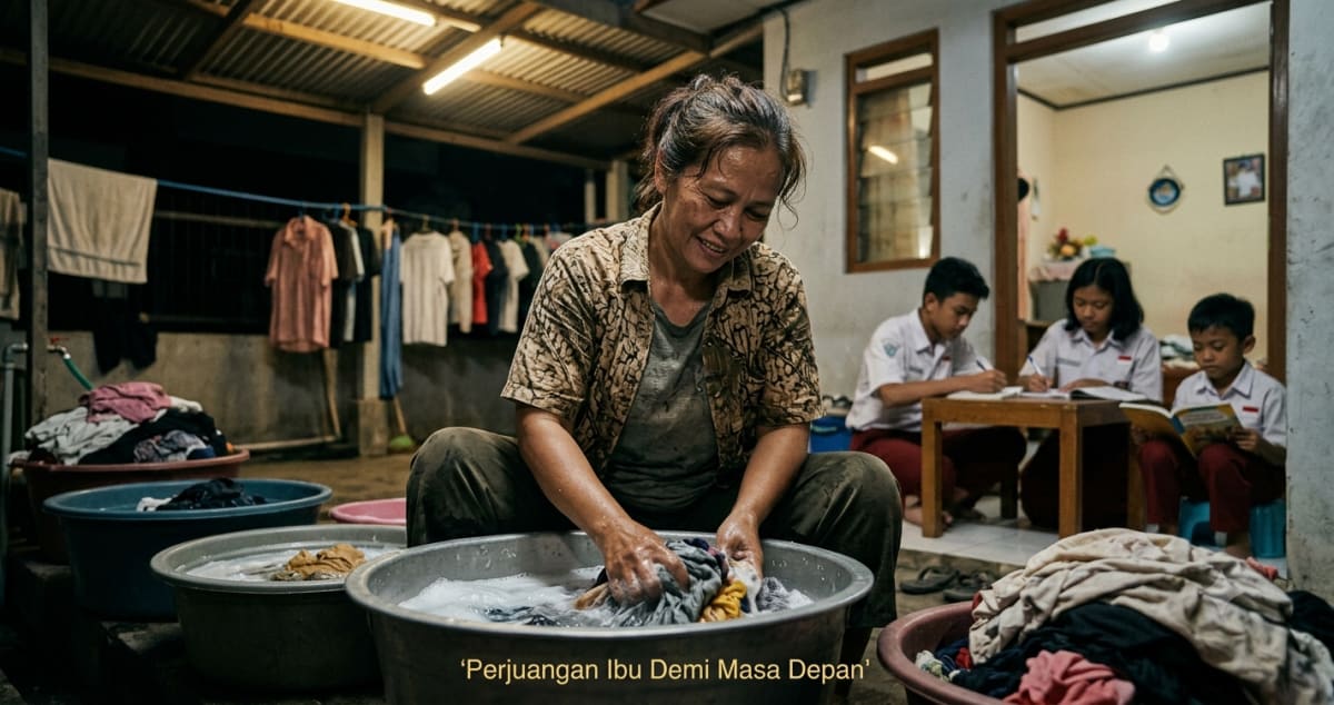 Bantu Ibu Kasyati Membiayai Sekolah Ketiga Anaknya