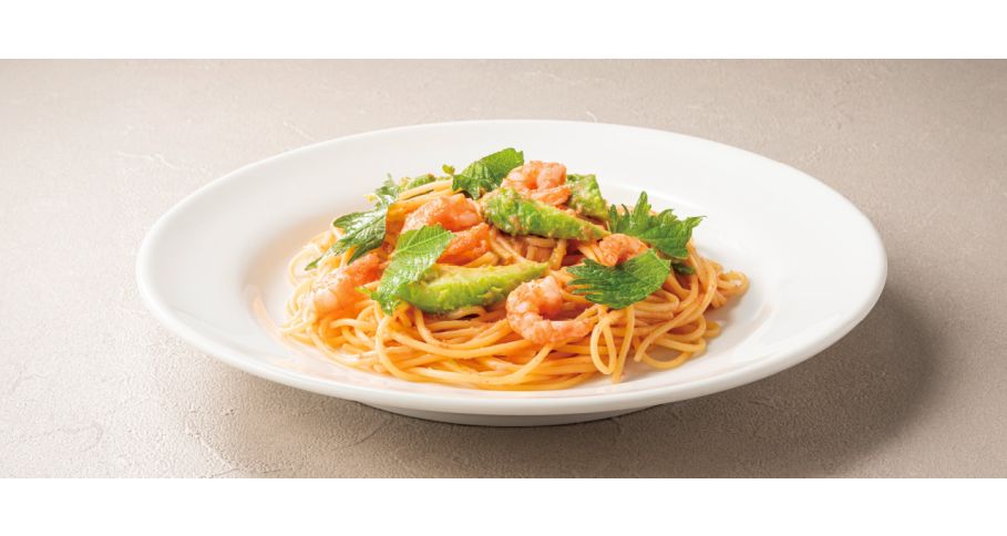 海老とアボカド　たらこソース