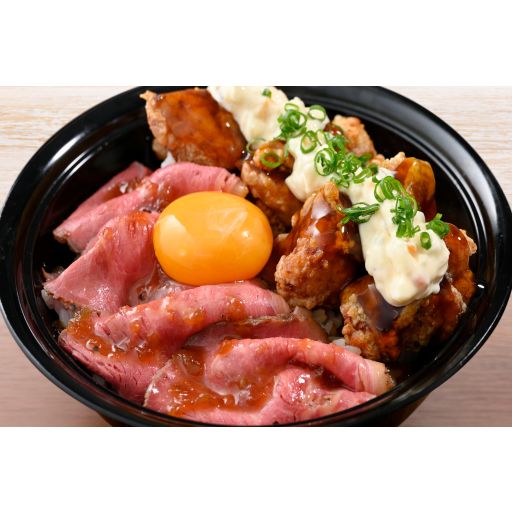 【大盛】チキン南蛮＆ローストビーフ丼【みそ汁付】-0