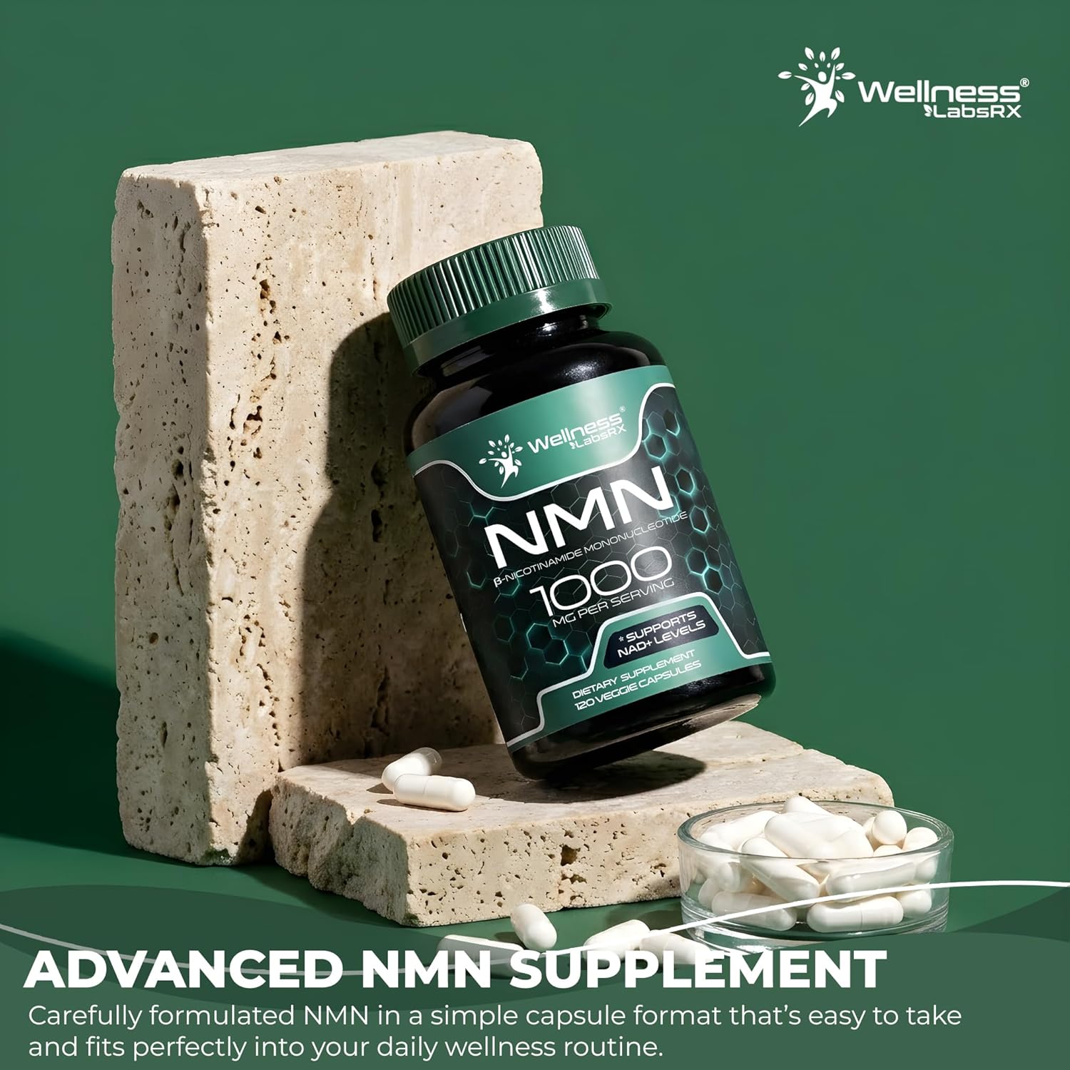 NMN Supplement 1000mg Pure Organic with Beta Nicotinamide Mononucleotide - NAD Support Formula for Cellular Energy, Healthy Aging, Vitality & Wellness – NAD Supplements for Women & Men - 120 Count — image 5 of 11