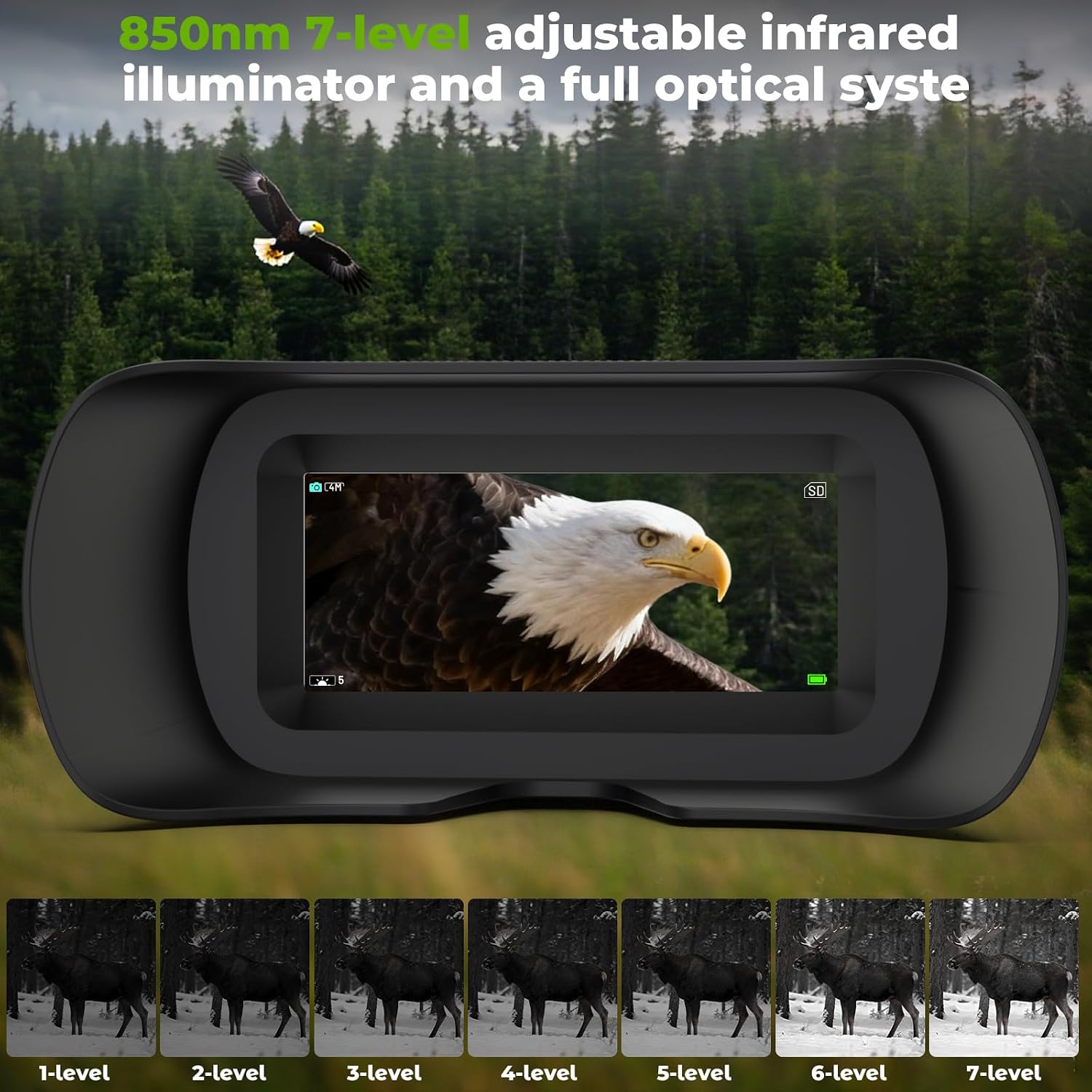 4K Night Vision Goggles, 80X Total Magnification, 64GB TF Card — image 4 of 9