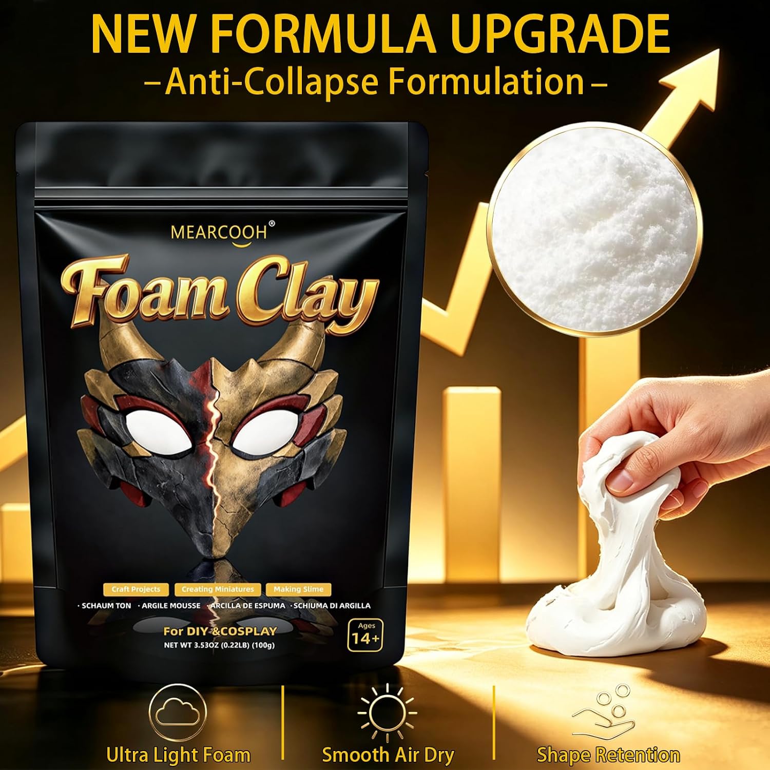 Modeling air Dry Foam Clay White Cosplay Magic Clay 100g (3.53oz) — image 3 of 8