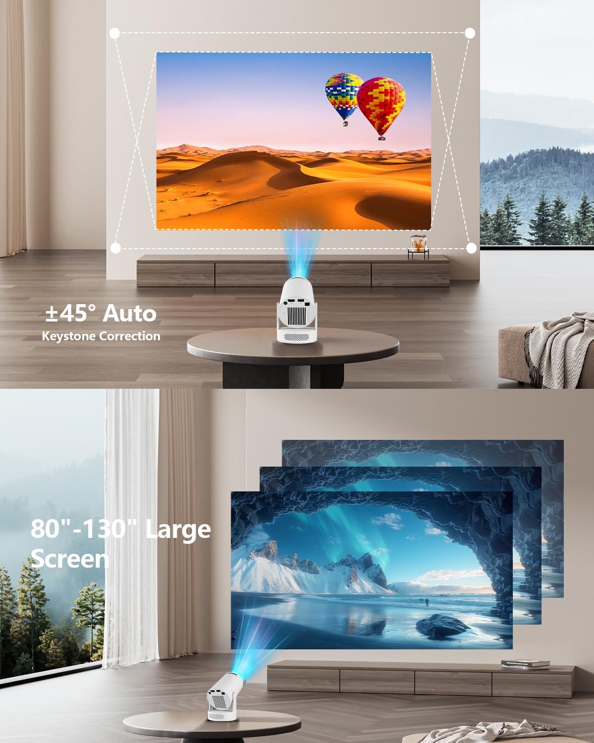 Projector with WiFi and Bluetooth, Mini Projector with Built-in App — image 8 of 9