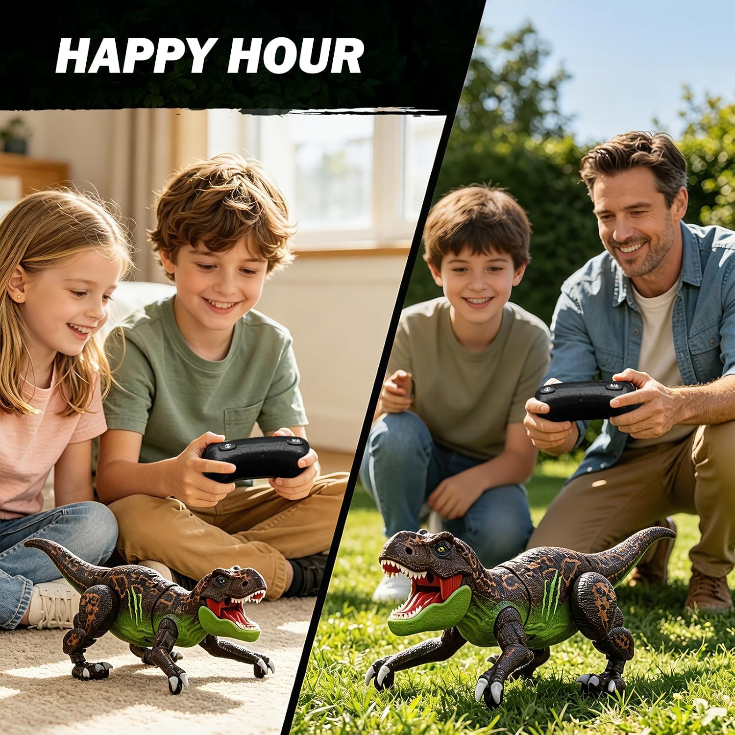 RC Dinosaur T-Rex Robot with Camera for Kids, Live Video RC LCD Screen, Crawling Motion Simulation, Smart Show Mode Spray Function Light Effect and Roar, Rechargeable Battery, Toys Gifts for Children — image 7 of 8