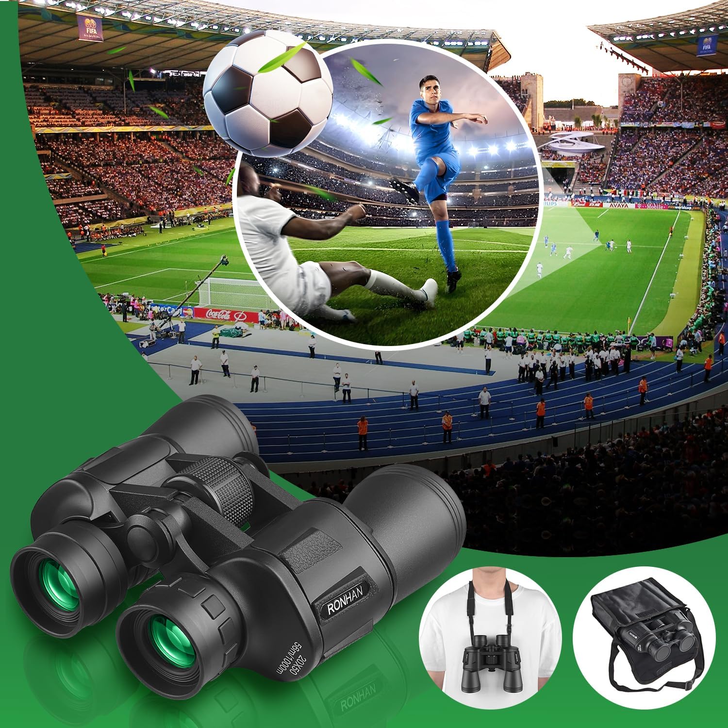 20×50 Binoculars for Adults High Powered with Carrying Case & Strap — image 2 of 8