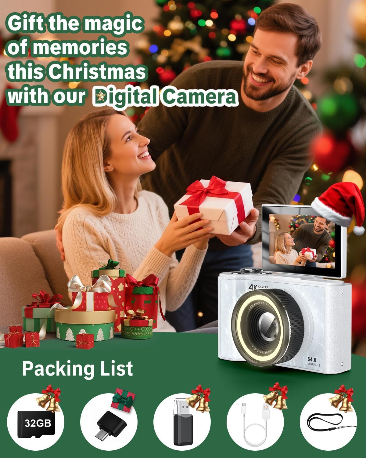 4K Digital Camera for Photography,Flip Screen Digital Camera for Kids — image 7 of 7