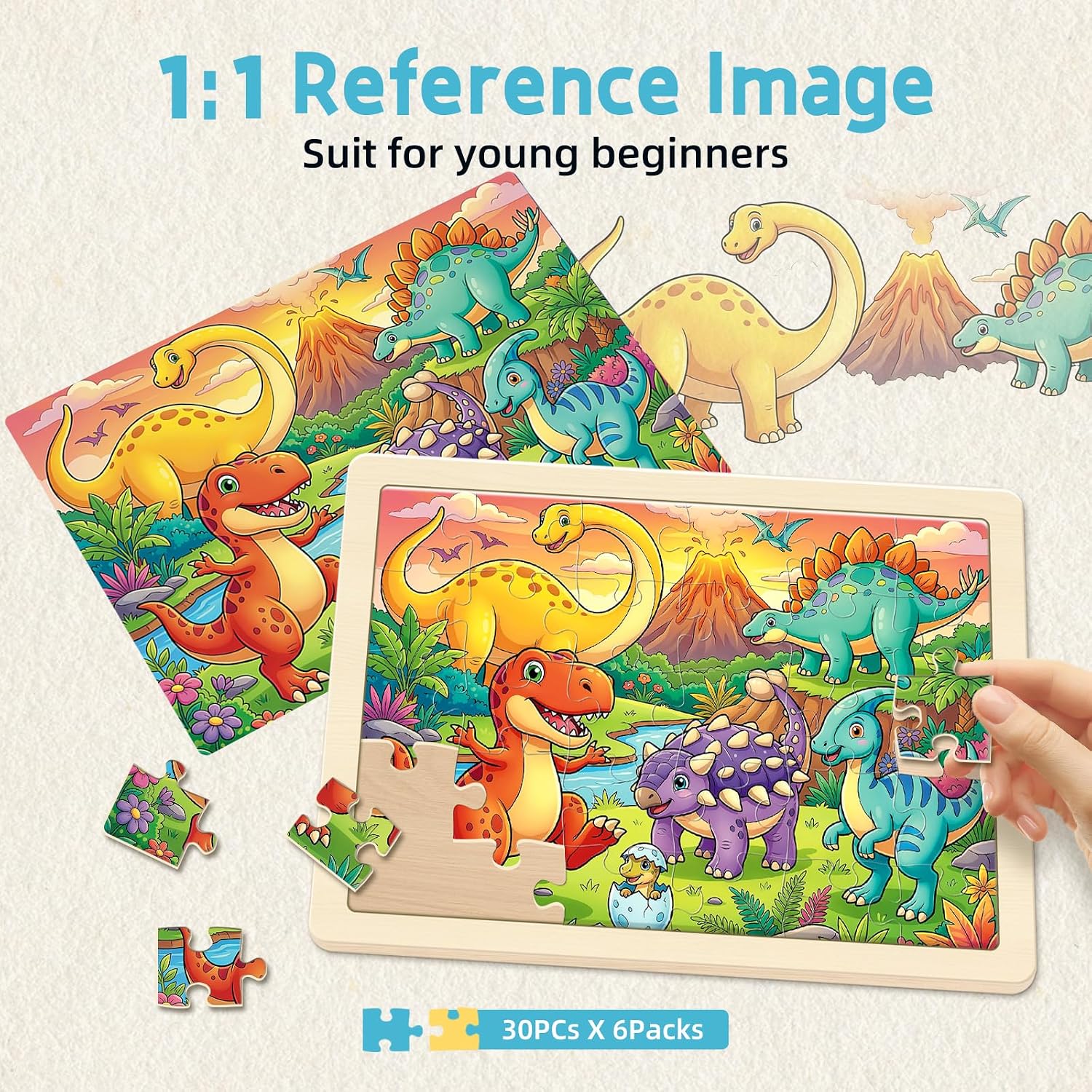 Puzzles for Kids Ages 4-6, 6-Pack 30-Piece Wooden Kids Puzzles — image 6 of 9