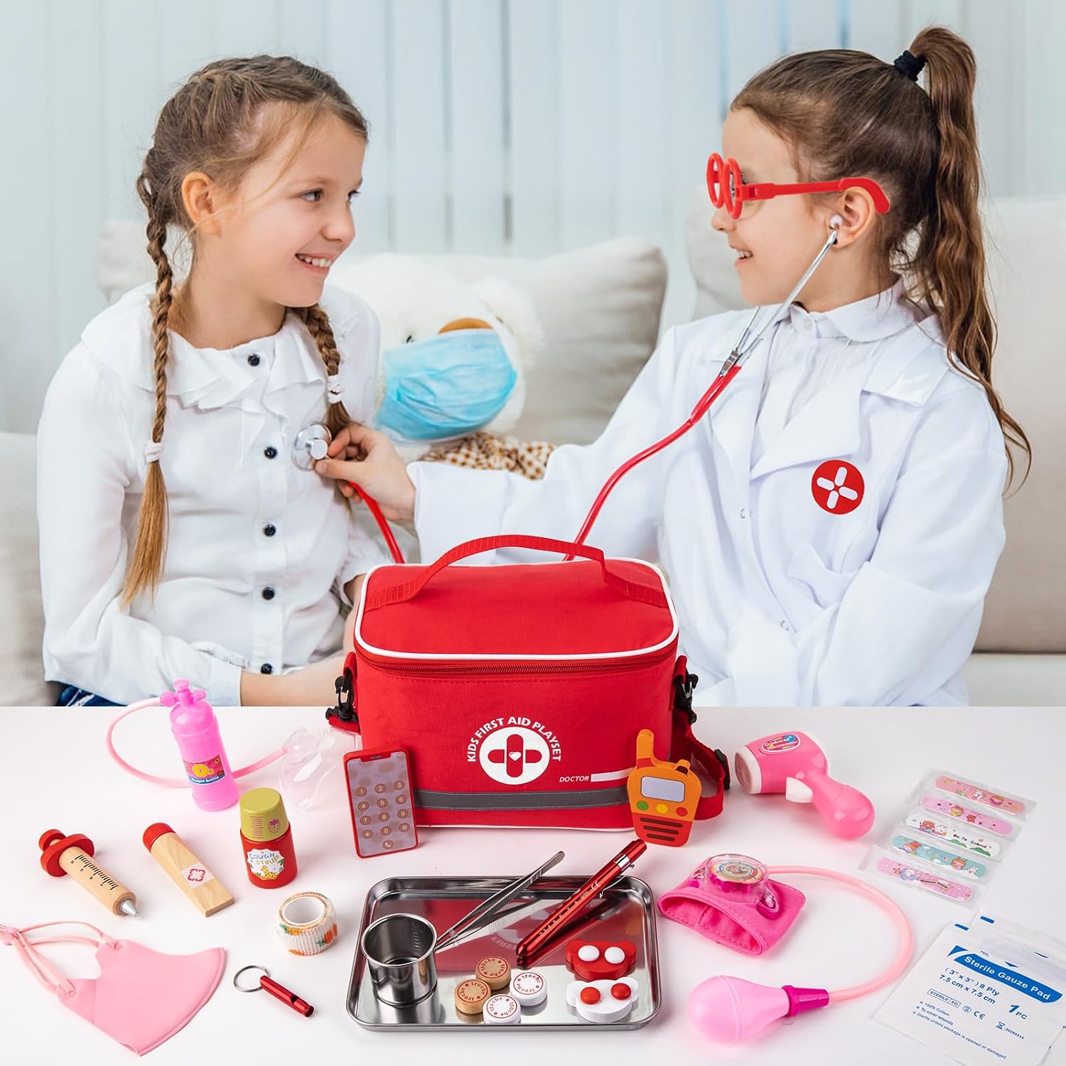 Doctor Kit for Kids Ages 3+, 34 Pcs Pretend Play Toys — image 2 of 7