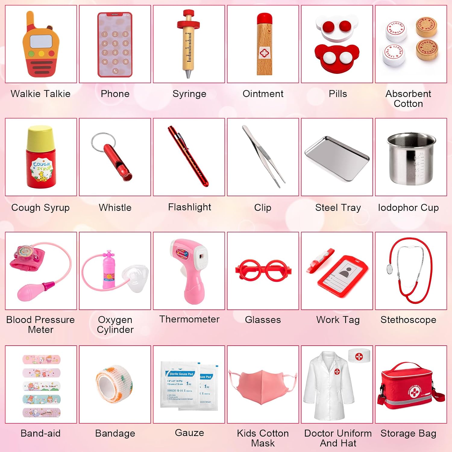 Doctor Kit for Kids Ages 3+, 34 Pcs Pretend Play Toys — image 3 of 7